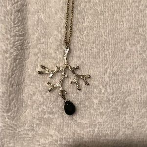 Silver branch necklace